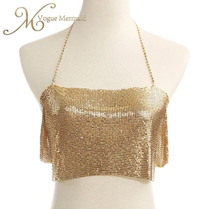 halter womens metallic top